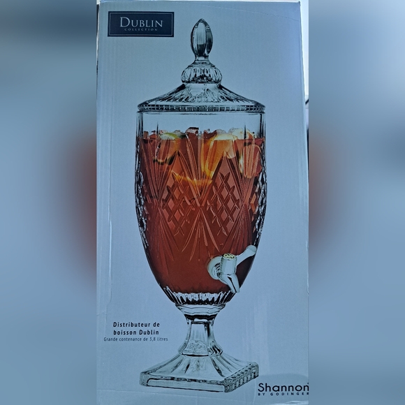 Godinger Dublin Collection Crystal Beverage Dispenser - Clear